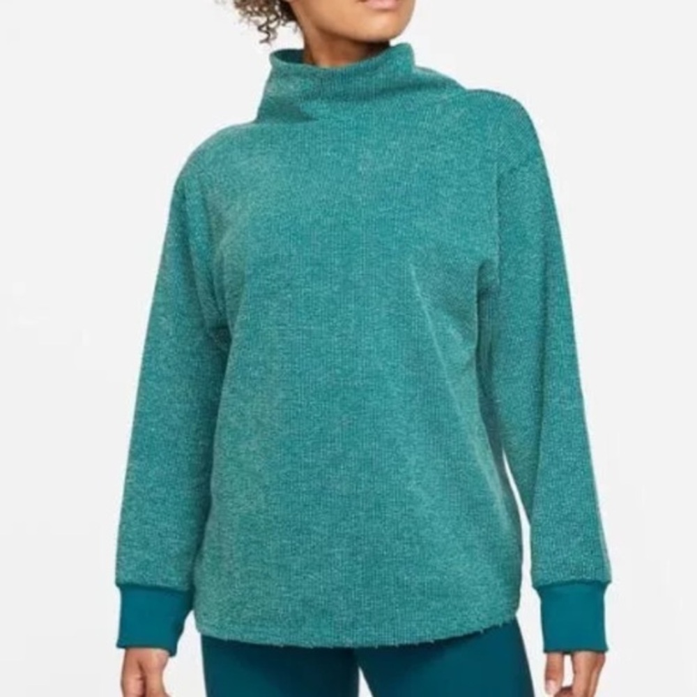 Nike Therma-FIT‎ Yoga Luxe Textured Pullover | Teal Cowl Neck | Women’s 1X